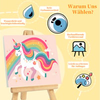 Arttoplus Sada na maľovanie podľa čísel pre deti s rámom a dreveným stojanom - Akrylové farby s motívom jednorožca pre začiatočníkov, pre dievčatá od 5 do 10 rokov, 20x30 cm 3