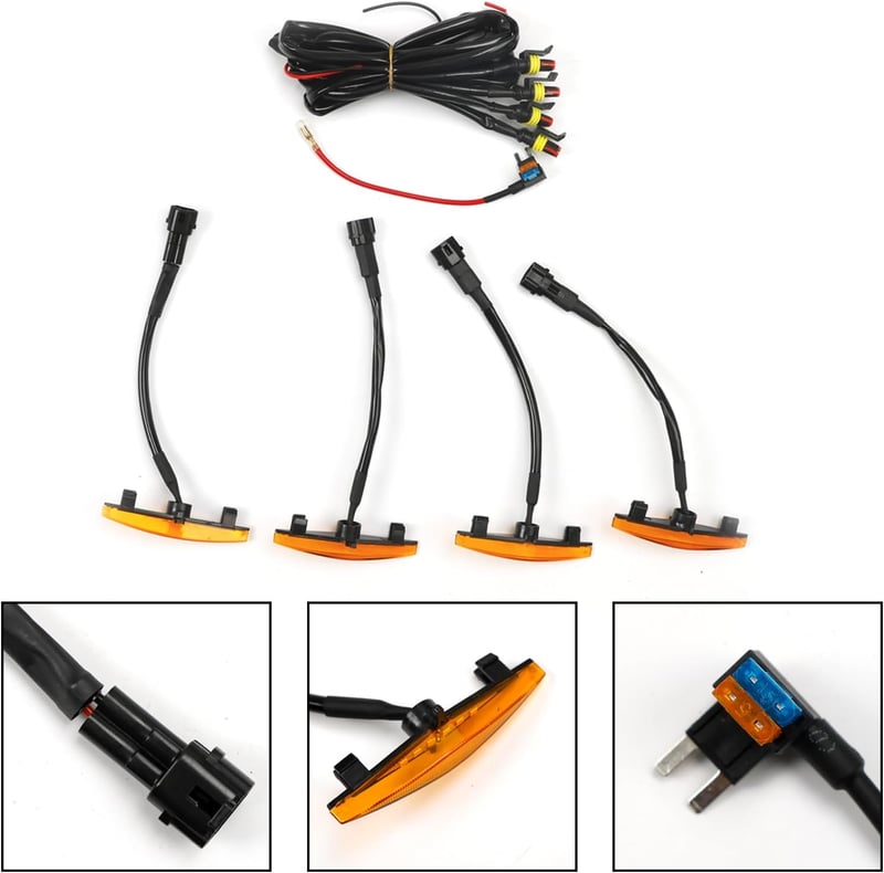 Artudatech LED hűtőrács fények borostyán színben Toyota 4Runner TRD Pro 2014-2019, autó grill világítás készlet
