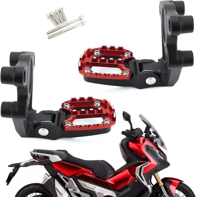 Artudatech Motoros Lábtámasz Hátsó Összecsukható Piros Honda X-ADV 750 2017-2018 Kompatibilis Pedál