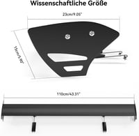 Artudatech Univerzális Autó Hátsó Szárny GT Racing Spoiler Állítható Alumínium Fekete 8