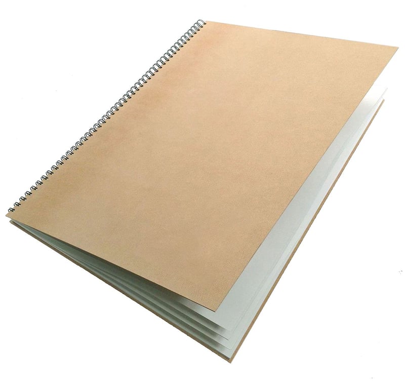 Artway Enviro Skicár so špirálovou väzbou, A2 – 35 listov, 170 g/m² recyklovaný papier, tvrdá väzba, biely, formát na výšku