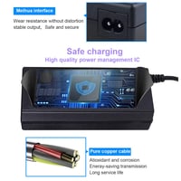 Încărcător trotinetă electrică ARyee 42V 2A, pentru baterie cu litiu de 36V, compatibil cu Xiaomi M365, Pro 2 și Ninebot ES1/ES2/ES3/ES4, conector cu 1 pin, mufă UK 4