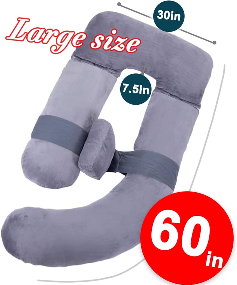 AS AWESLING 153 cm extra nagy U alakú testpárna kismamáknak és szoptatáshoz, külön támaszpárnával,
