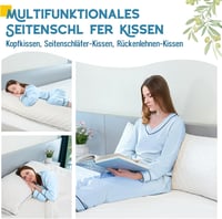 AS AWESLING testpárna felnőtteknek, 160x50 cm memóriahabos oldalsó alvópárna fehér huzattal - 160 x 50 cm, White Memory Foam 5