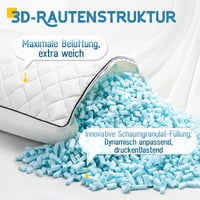 AS AWESLING testpárna felnőtteknek, 160x50 cm memóriahabos oldalsó alvópárna fehér huzattal - 160 x 50 cm, White Memory Foam 3