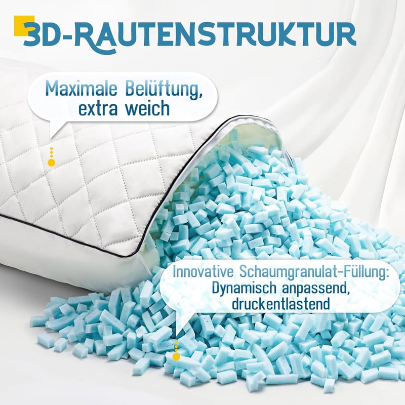 AS AWESLING testpárna felnőtteknek, 160x50 cm memóriahabos oldalsó alvópárna fehér huzattal - 160 x 50 cm, White Memory Foam