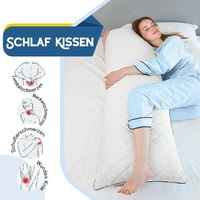 AS AWESLING testpárna felnőtteknek, 160x50 cm memóriahabos oldalsó alvópárna fehér huzattal - 160 x 50 cm, White Memory Foam 2