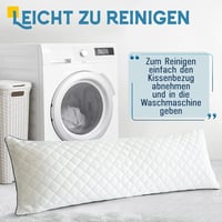 AS AWESLING testpárna felnőtteknek, 160x50 cm memóriahabos oldalsó alvópárna fehér huzattal - 160 x 50 cm, White Memory Foam 6