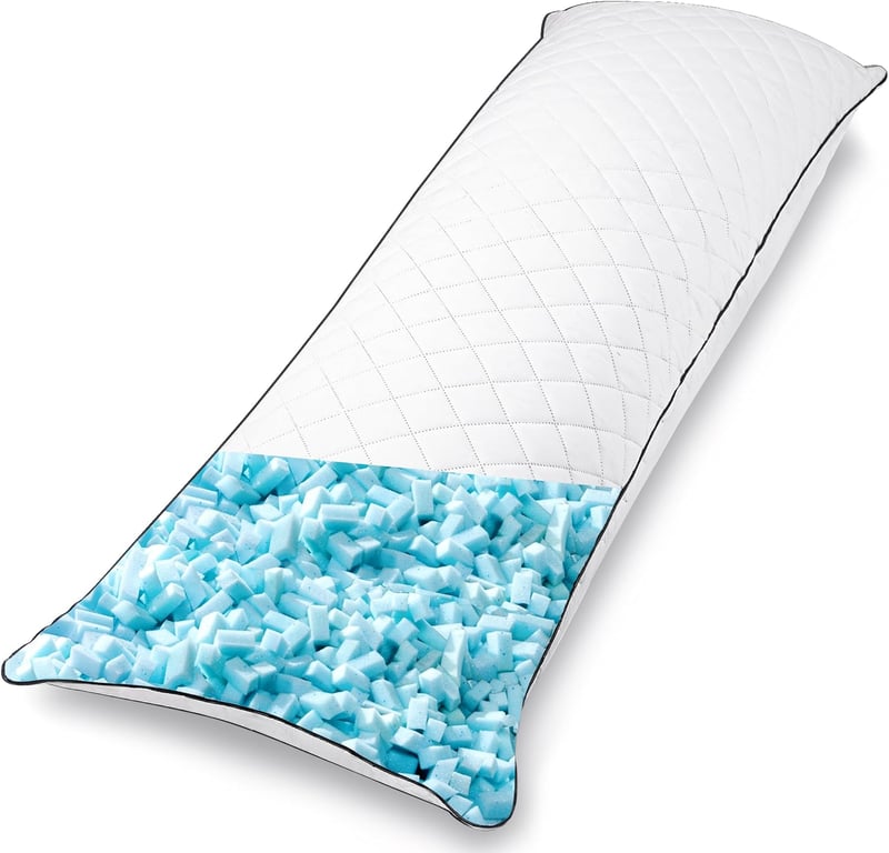 AS AWESLING testpárna felnőtteknek, 160x50 cm memóriahabos oldalsó alvópárna fehér huzattal - 160 x 50 cm, White Memory Foam