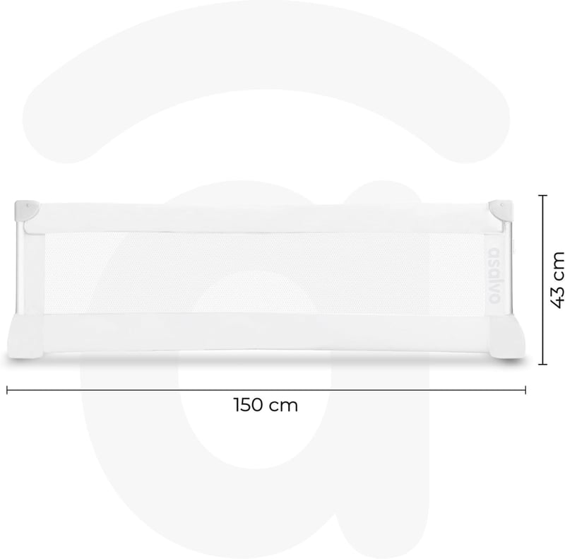 Asalvo Ágyneműtartó Lécek 150x43,5 cm Fehér Biztonsági Oldalvédelem - White