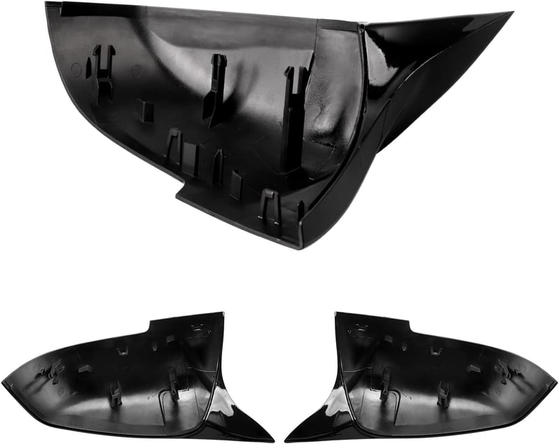 Asasytal BMW Tükörborítás - Fényes Fekete ABS Műanyag Visszapillantó Tükör Burkolat F20 F21 F22 F30 F32 X1 E84 i3 M2 F87 Modellekhez - 1 Pár