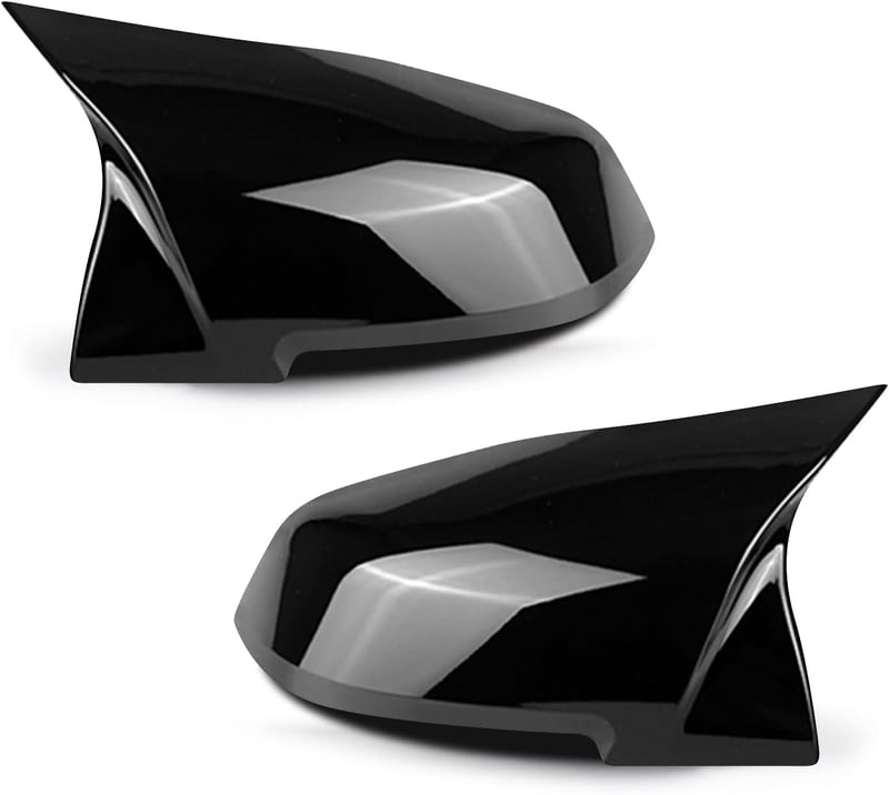 Asasytal BMW Tükörborítás - Fényes Fekete ABS Műanyag Visszapillantó Tükör Burkolat F20 F21 F22 F30 F32 X1 E84 i3 M2 F87 Modellekhez - 1 Pár