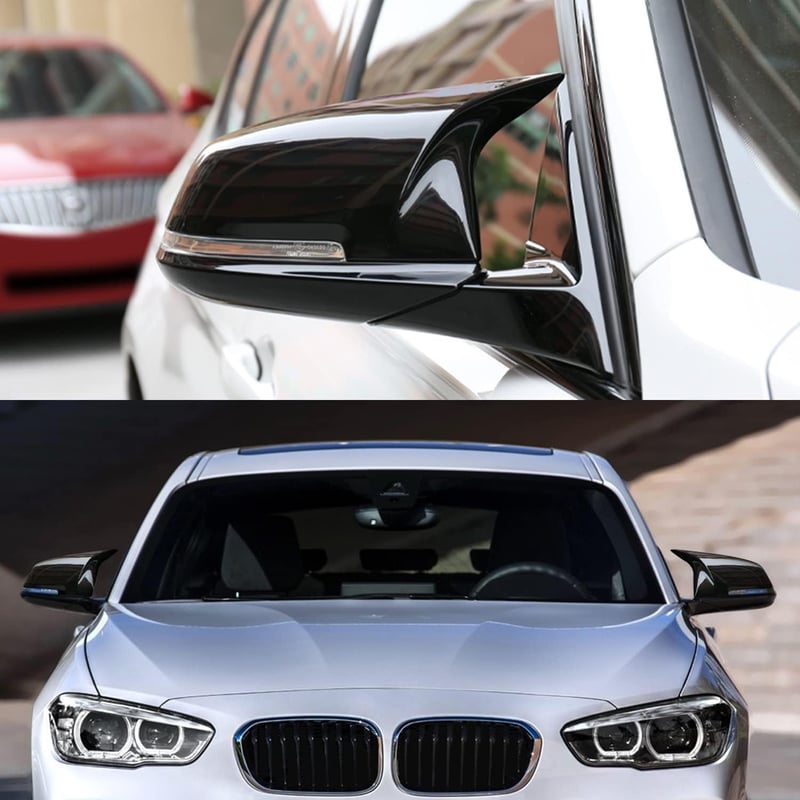 Asasytal BMW Tükörborítás - Fényes Fekete ABS Műanyag Visszapillantó Tükör Burkolat F20 F21 F22 F30 F32 X1 E84 i3 M2 F87 Modellekhez - 1 Pár