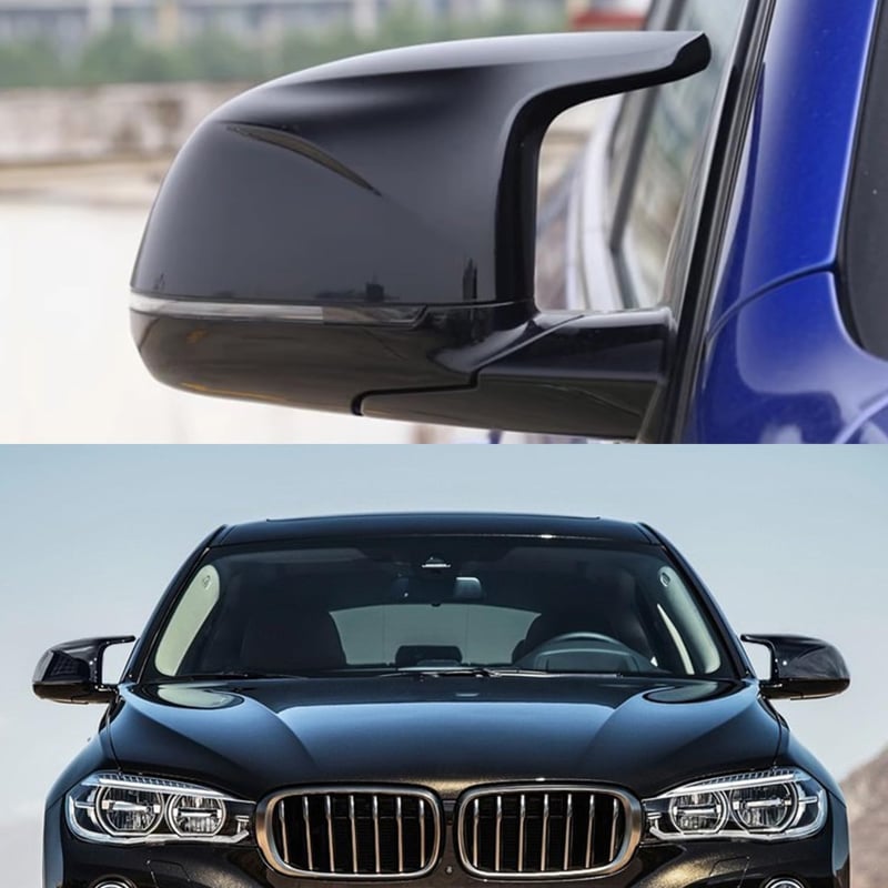 Asasytal Tükör Borítás BMW F15 X5 F16 X6 F25 X3 F26 X4 Modellekhez - Fényes Fekete ABS Műanyag Visszapillantó Tükör Burkolat 2014-2018