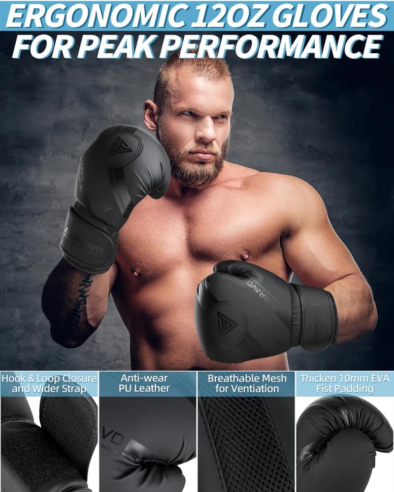 ASBRAVO 120 cm-es PU Boxzsák Szett Felnőtteknek - 12 oz Kesztyűvel, MMA, Muay Thai és Kickbox Edzéshez, Otthoni Edzőterembe (Töltetlen)