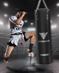 ASBRAVO 120 cm-es PU Boxzsák Szett Felnőtteknek - 12 oz Kesztyűvel, MMA, Muay Thai és Kickbox Edzéshez, Otthoni Edzőterembe (Töltetlen) 9