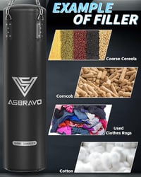 ASBRAVO 120 cm-es PU Boxzsák Szett Felnőtteknek - 12 oz Kesztyűvel, MMA, Muay Thai és Kickbox Edzéshez, Otthoni Edzőterembe (Töltetlen) 8
