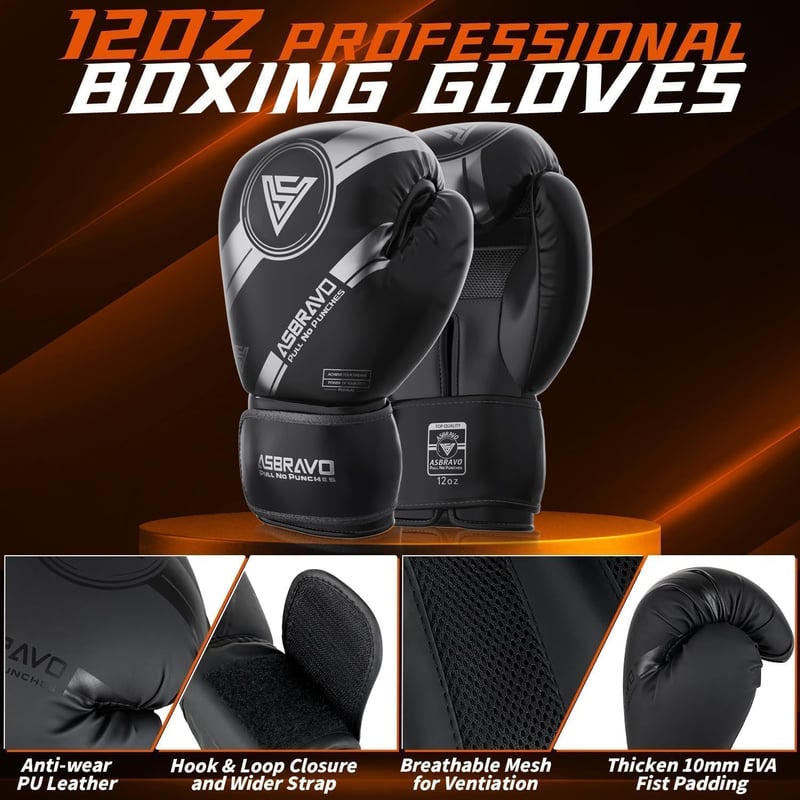 ASBRAVO 120 cm Ütőzsák szett 12 oz boxkesztyűvel MMA karate kickboxing edzéshez