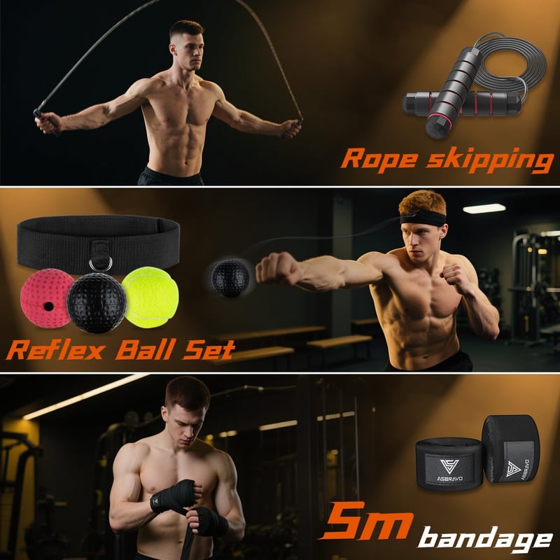 ASBRAVO 120 cm Ütőzsák szett 12 oz boxkesztyűvel MMA karate kickboxing edzéshez