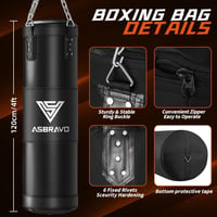 ASBRAVO 120 cm Ütőzsák szett 12 oz boxkesztyűvel MMA karate kickboxing edzéshez 2