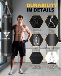 ASBRAVO 4 ft Oxford Boxzsák Szett 12 oz Kesztyűvel MMA Muay Thai Edzéshez 2