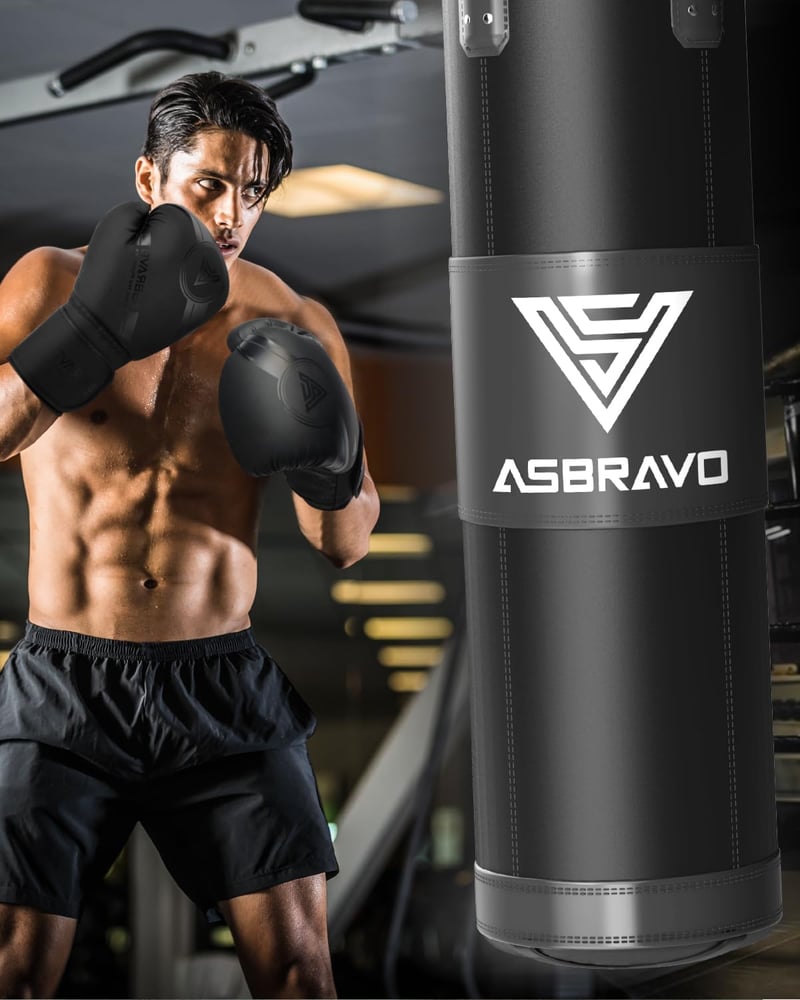 ASBRAVO 4 ft Oxford Boxzsák Szett 12 oz Kesztyűvel MMA Muay Thai Edzéshez