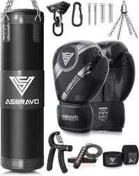 ASBRAVO 4 ft Oxford Boxzsák Szett 12 oz Kesztyűvel MMA Muay Thai Edzéshez 1