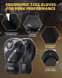 ASBRAVO 4 ft Oxford Boxzsák Szett 12 oz Kesztyűvel MMA Muay Thai Edzéshez 4