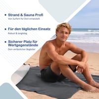 Poncho de baie din microfibră Asde PonDy Unisex pentru femei și bărbați, accesoriu pentru schimbat și prosop, uscare rapidă, super absorbant, ultraușor, pentru sporturi nautice, surf, plajă, camping, gri carbon, mărimea L 7