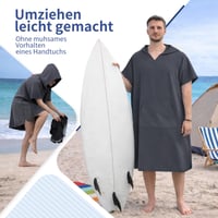 Poncho de baie din microfibră Asde PonDy Unisex pentru femei și bărbați, accesoriu pentru schimbat și prosop, uscare rapidă, super absorbant, ultraușor, pentru sporturi nautice, surf, plajă, camping, gri carbon, mărimea L 3