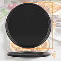 Set 4 tăvi rotunde pentru pizza ASelected cu strat antiaderent, lavabile în mașina de spălat vase, tavă de copt din oțel carbon pentru cuptor, 29 cm, negru 2