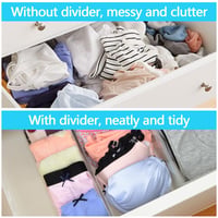 Organizér do zásuviek ASelected, 6 ks, priehľadné plastové nastaviteľné prepážky do zásuviek 27,5 – 52 cm, organizér do kuchyne, spálne, kancelárie a kúpeľne 3