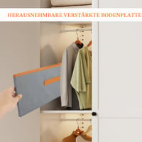 ASelected Úložný box 2 ks, 50x40x20 cm, Organizér do skrine s koženou rúčkou a prepážkou, Skladací textilný úložný box do šatníka, na oblečenie, knihy, sivý 4