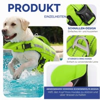 ASENKU Psacia záchranná vesta veľkosť L (15-23 kg) s odnímateľnou opierkou krku, záchrannou rukoväťou, D-krúžkom a reflexnými prvkami na plávanie a vodné športy 2