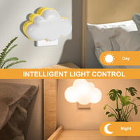 Asfrode 4 db LED éjszakai fény gyerekszobához, felhő dekoráció, automatikus éjjeli lámpa 3