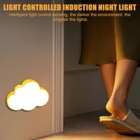 Asfrode 4 db LED éjszakai fény gyerekszobához, felhő dekoráció, automatikus éjjeli lámpa 6
