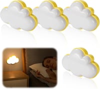 Asfrode 4 db LED éjszakai fény gyerekszobához, felhő dekoráció, automatikus éjjeli lámpa 1