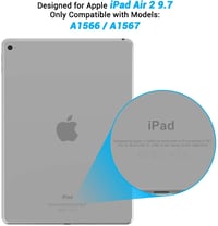 Puzdro Asgens Demacia pre iPad Air 2 2014 9,7" – Čierny priehľadný tenký silikónový TPU ochranný kryt odolný voči nárazom pre modely A1566 A1567 4