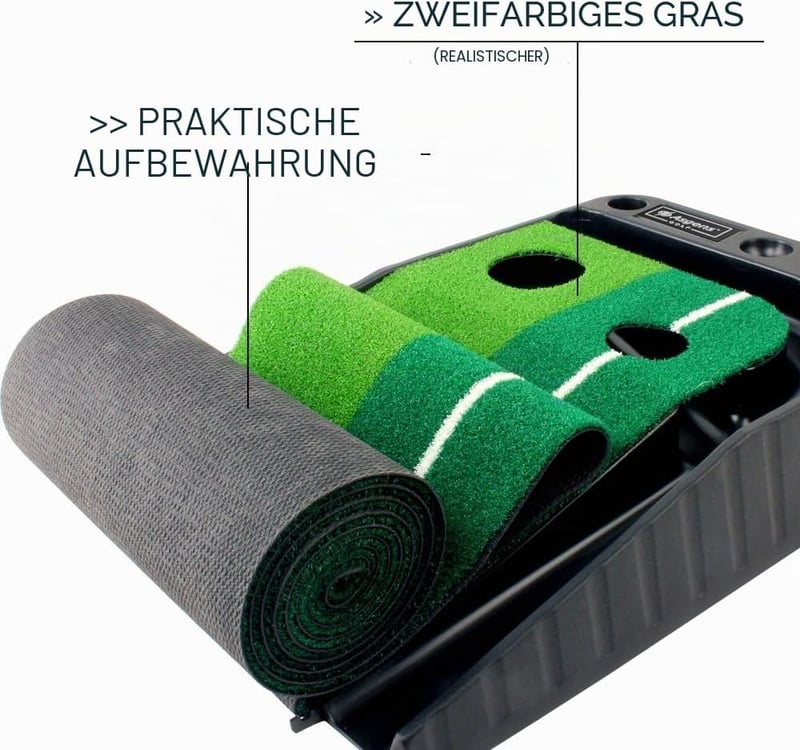 Asgens Minigolf szőnyeg automatikus visszatérítéssel és műfüvvel