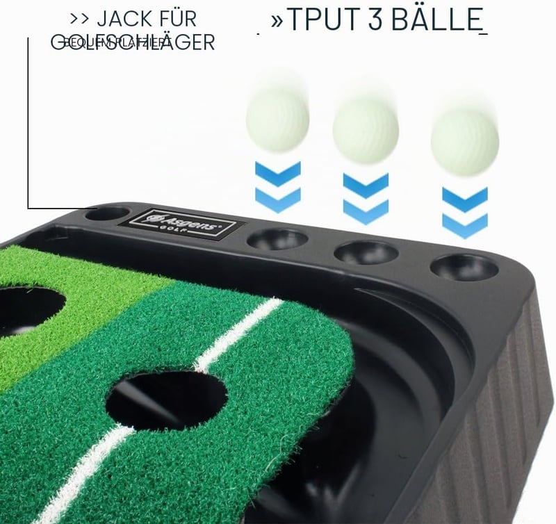 Asgens Minigolf szőnyeg automatikus visszatérítéssel és műfüvvel