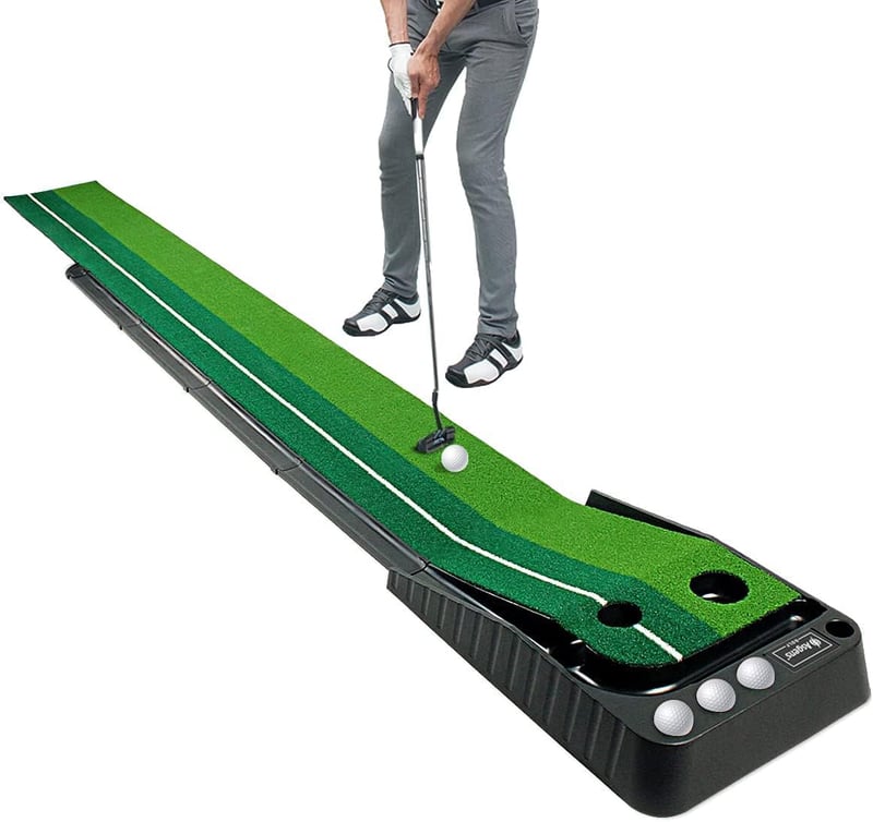 Asgens Minigolf szőnyeg automatikus visszatérítéssel és műfüvvel