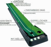 Asgens Minigolf szőnyeg automatikus visszatérítéssel és műfüvvel 2