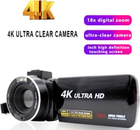 ASHATA 4K digitális videokamera 18x zoom érintőképernyő stabilizátor 5