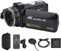 ASHATA 4K digitális videokamera 18x zoom érintőképernyő stabilizátor 9
