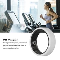 Inteligentný prsteň ASHATA Fitness, biely, veľkosť US 10, inteligentný prsteň na sledovanie zdravia, krokomer, monitor spánku, vodotesnosť IP68, 7-dňová výdrž batérie 2