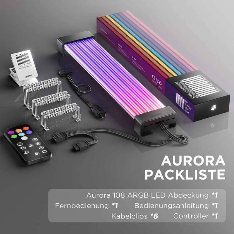 AsiaHorse Aurora Pro 3×8 Pin ARGB GPU és Alaplap Kábel 5V 3Pin, RTX 4090/5090/7900XTX Kompatibilis