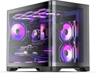 AsiaHorse MATX Dual Chamber 270° Tempered Glass Gaming PC Case Type-C 1