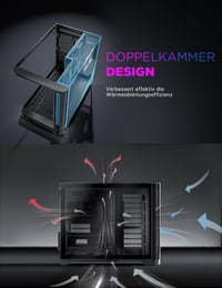 AsiaHorse MATX Dual Chamber 270° Tempered Glass Gaming PC Case Type-C 3