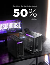 AsiaHorse MATX Dual Chamber 270° Tempered Glass Gaming PC Case Type-C 2