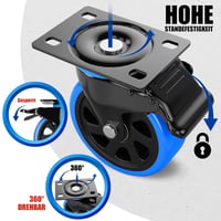 Asibaade 75mm Forgókerék 480kg Teherbírás Bútor Szállítás Ipari Felhasználás - 75mm-Black 3